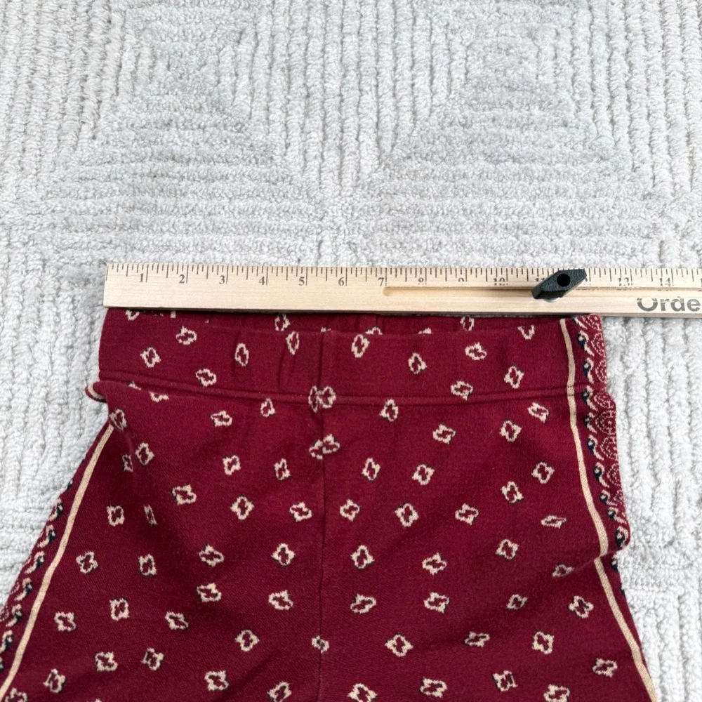 Free People Paisley Bandana Knit Leggings Womens S Burgundy Boho Western Gypsy